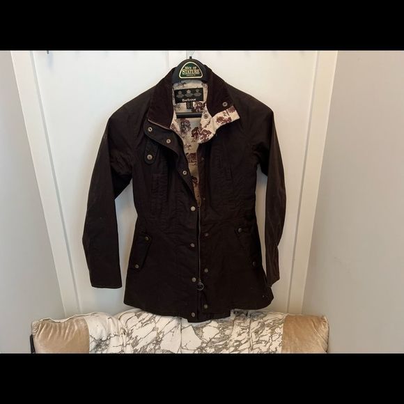 Barbour Holsteiner Waxed Skirt Jacket - size 6 - Picture 12 of 12
